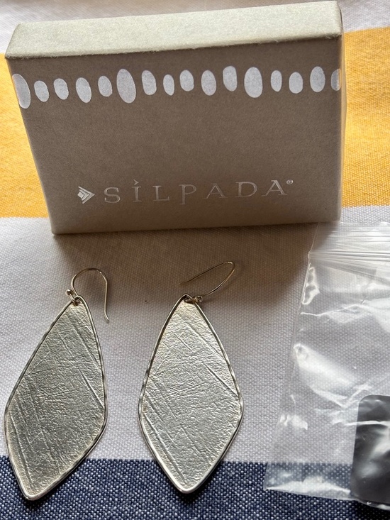 Silpada Jewelry - SILPADA W3276 "Etched Effects Sterling Silver Earrings" 2 3/4 inches long.